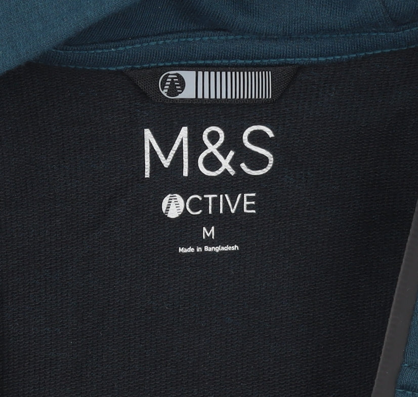 Mens UK Size M Marks and Spencer Blue Full Zip Hoodie