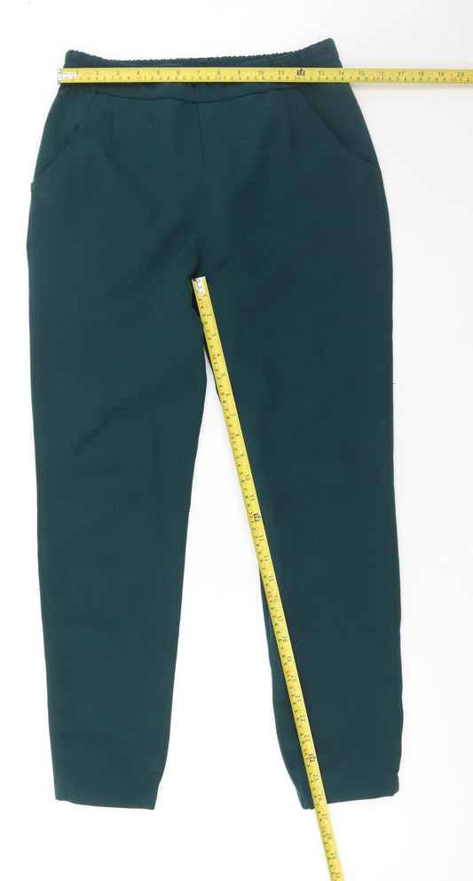 Womens UK Size M Bershka Regular Fit Jogger Green Trousers