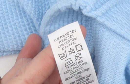 Additional view of Dunnes unisex baby blue jogger trousers 6-9 months soft cotton blend