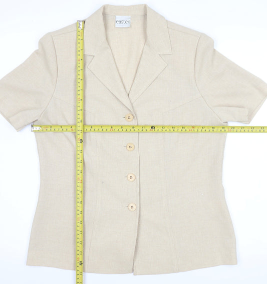 Womens UK Size 10 Eastex Beige Classic Blouse