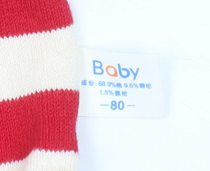 Additional view of Baby boys’ beige red striped cotton dinosaur babygrow 12 months