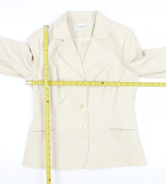 BHS Classics Women's Beige Tailored Single-Breasted Blazer Size 10