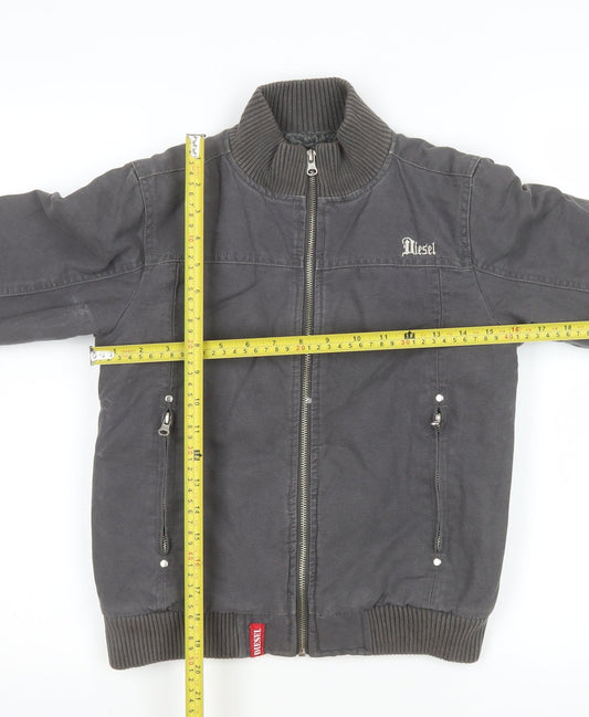 Girls UK Size 7-8 Years Diesel Grey Bomber Jacket