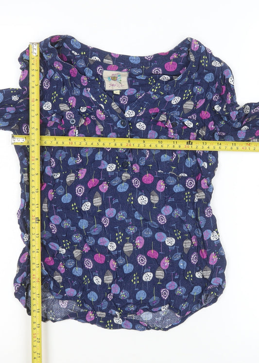 Womens UK Size 8 Monsoon Blue Tunic Blouse