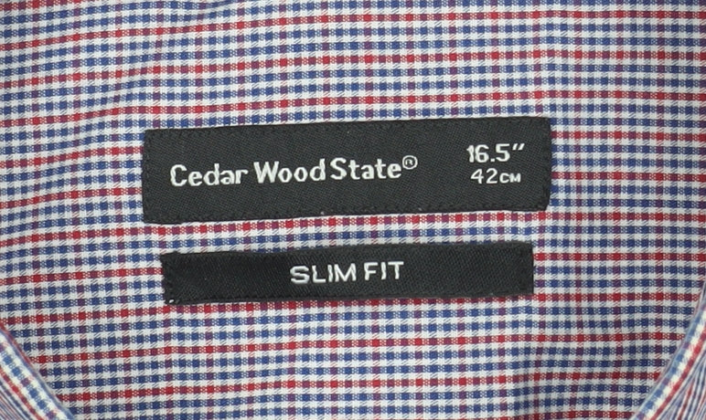 Mens UK Collar Size 16.5 Cedar Wood State Smart Multicoloured Dress Shirt