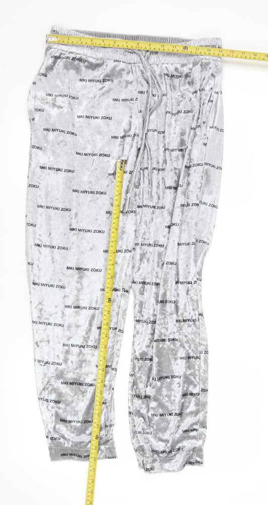 Womens UK Size M MKI MIYUKI ZOKU Regular Fit Jogger Grey Trousers