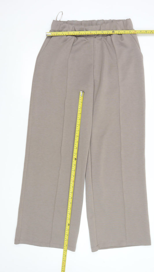 Womens UK Size M Dunnes Stores Regular Fit Cropped Beige Trousers