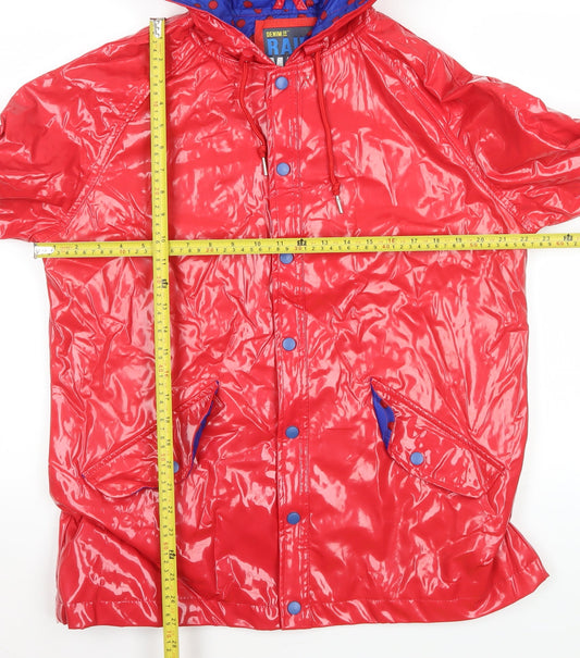 Womens UK Size L Denim Co Red Rain Coat