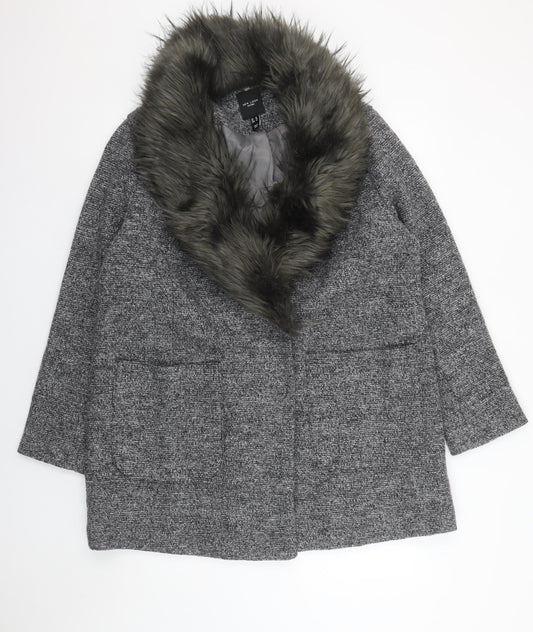 Womens UK Size 18 New Look Grey Overcoat