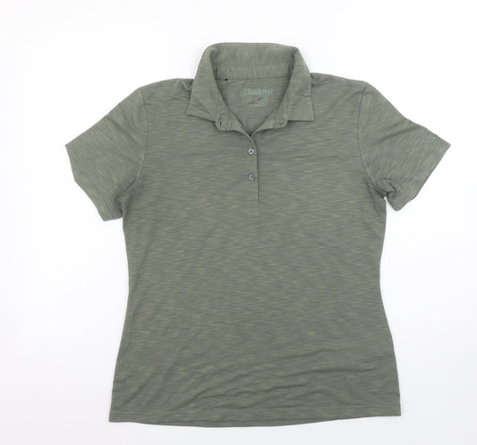 Womens UK Size M Schöffel Green Basic Polo