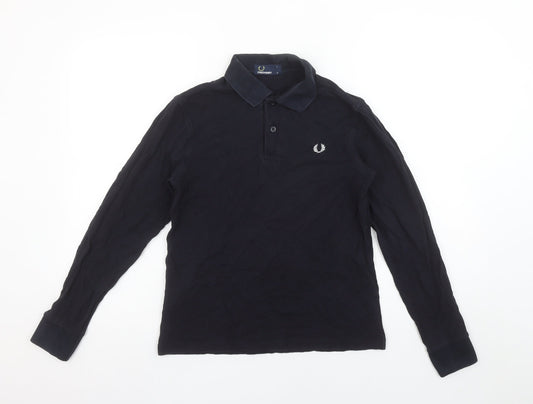 Boys UK Size M Fred Perry Black Basic Polo