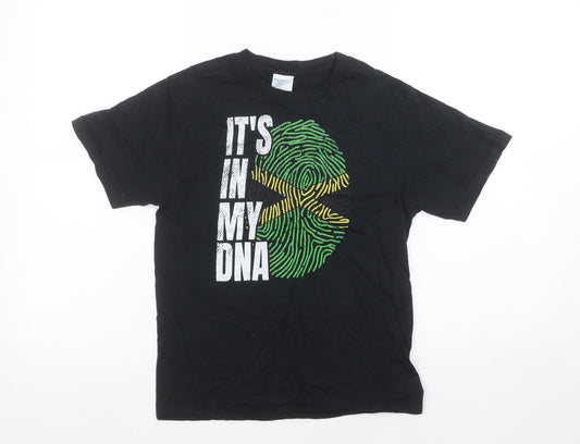 Boys UK Size 9-10 Years Port & Company Black Basic T-Shirt