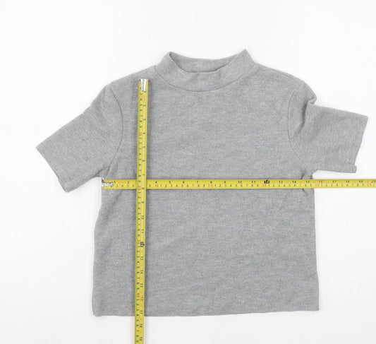 Womens UK Size S Zara Grey Basic T-Shirt
