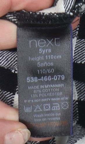 Girls UK Size 5 Years NEXT Black Basic Button-Up