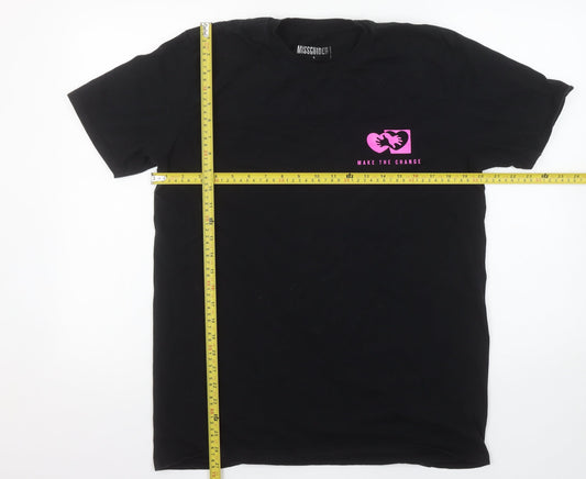 Womens UK Size S Missguided Black Basic T-Shirt
