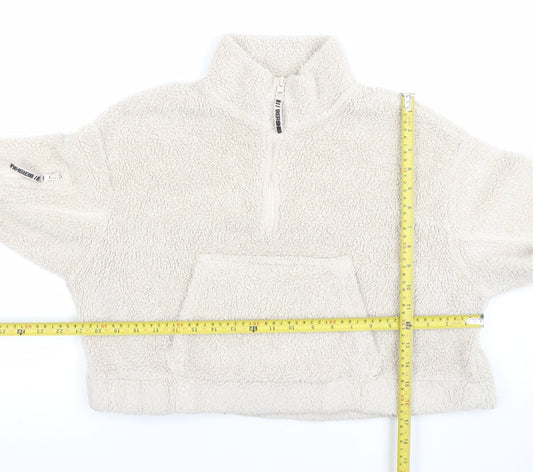 Womens UK Size S Bershka Beige Pullover Sweatshirt