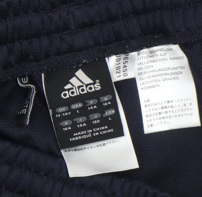 Boys UK Size 13-14 Years adidas Regular Fit Jogger Blue Trousers