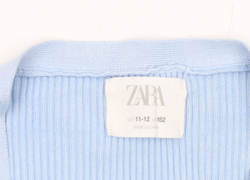 Girls UK Size 11-12 Years Zara Blue Cardigan Jumper