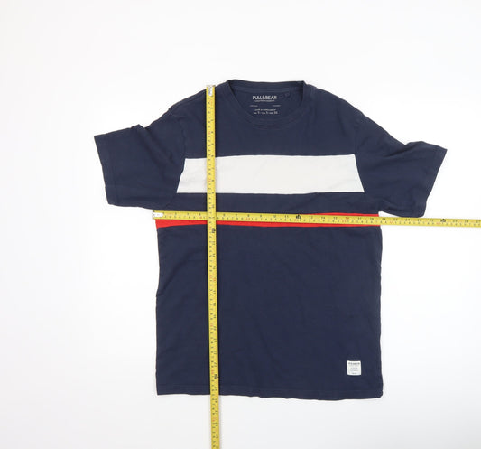 Mens UK Size S Pull&Bear Blue T-Shirt