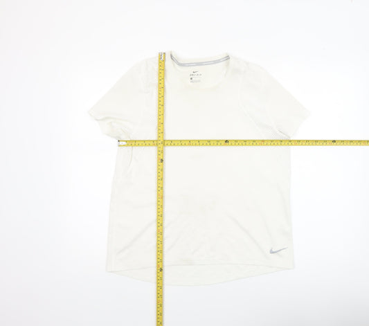 Womens UK Size L Nike White Running & JoggingGym & TrainingFitness T-Shirt