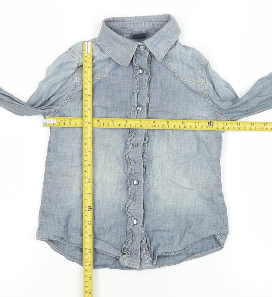Girls UK Size 7 Years Gap Blue Basic Button-Up