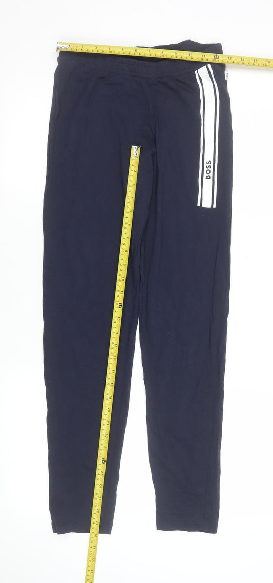 Womens UK Size S Boss Regular Fit Track Pants Blue Trousers