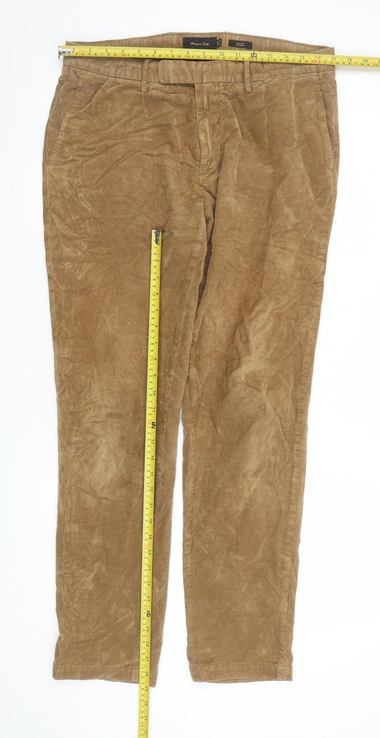 Womens UK Size 12 Massimo Dutti Regular Fit Chino Beige Trousers