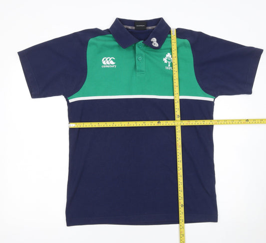 Canterbury Men’s Blue Green Rugby Polo Shirt Size M