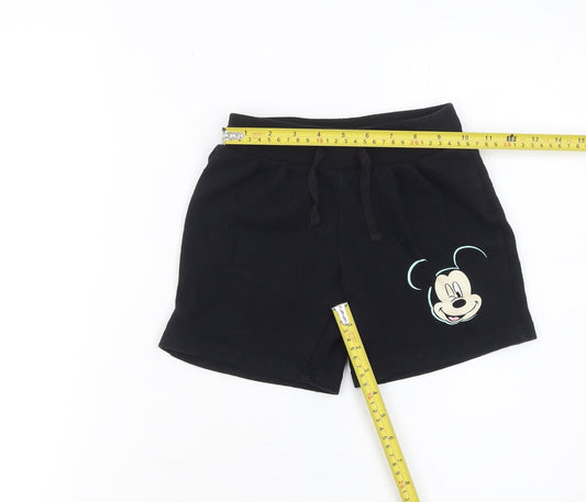 Disney Boys Black Mickey Mouse Sweat Shorts 6-8 Years