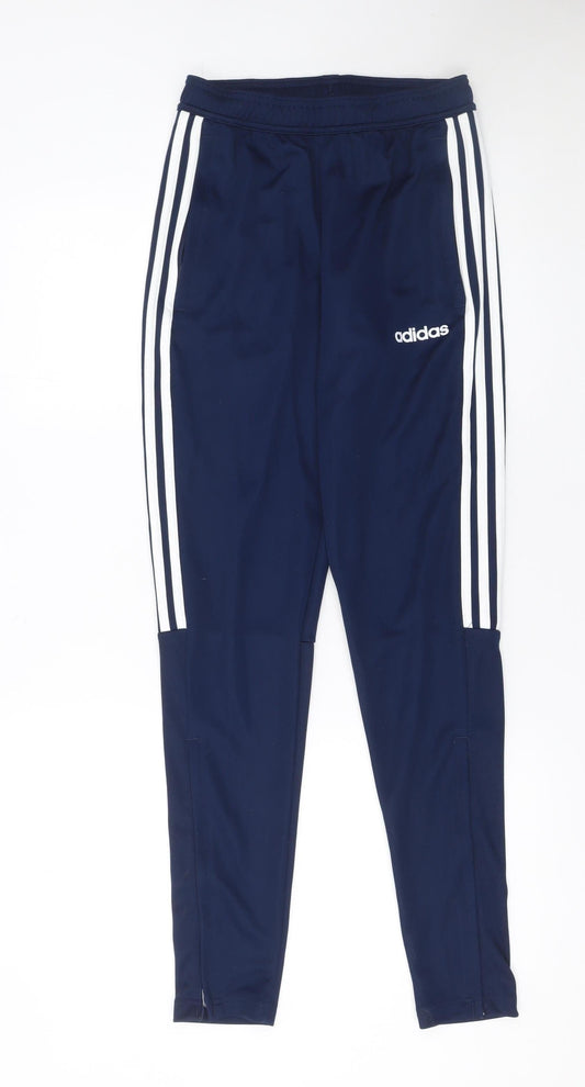 Boys UK Size XS adidas Slim Fit Jogger Blue Trousers