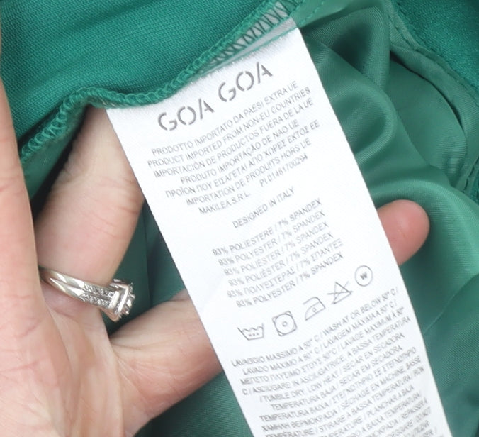 Womens UK Size M Goa Goa Regular Fit Casual Business Green Trousers