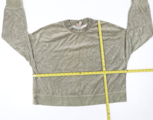 H&M Women’s Beige Velour Pullover Sweatshirt Size 12 UK