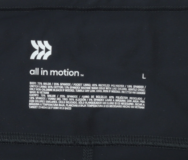 Womens UK Size L All in Motion Slim Fit Ankle Black Leggings