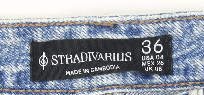 Womens UK Size 8 Stradivarius Regular Fit Straight Blue Jeans