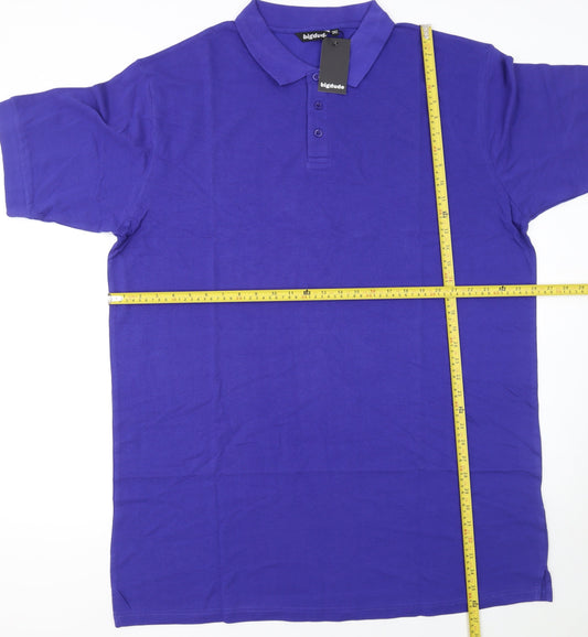 Bigdude Men's Purple 2XLT Cotton Short Sleeve Polo Shirt
