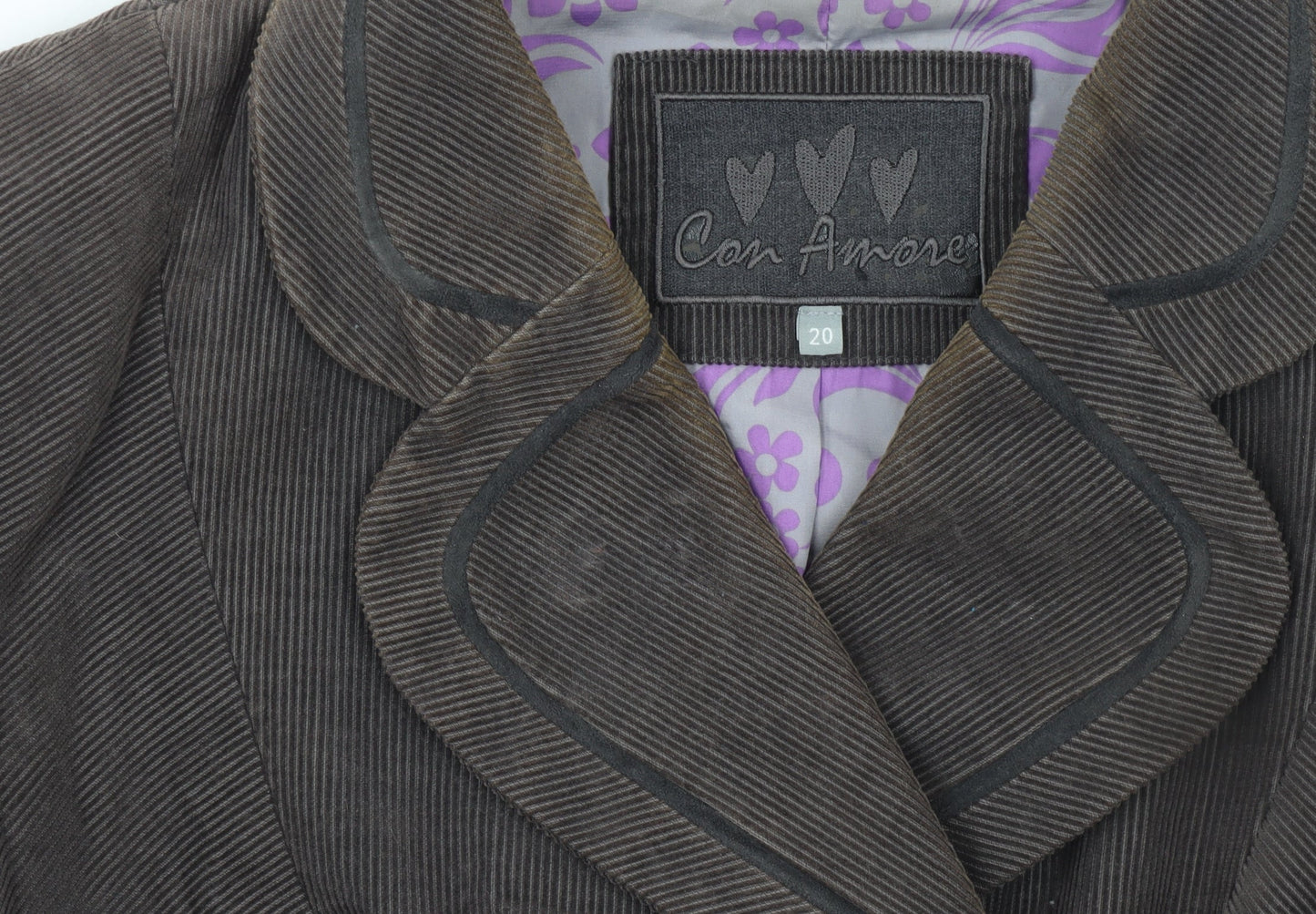 Womens UK Size 20 Con Amore Regular Brown Blazer