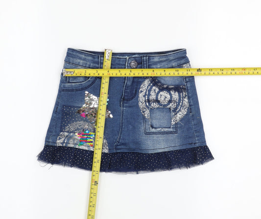 Girls UK Size 5-6 Years Desigual Mini Denim Skirt