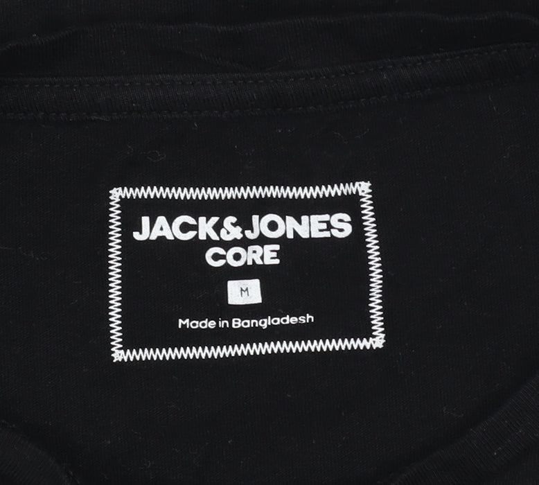 Mens UK Size M JACK & JONES Black T-Shirt