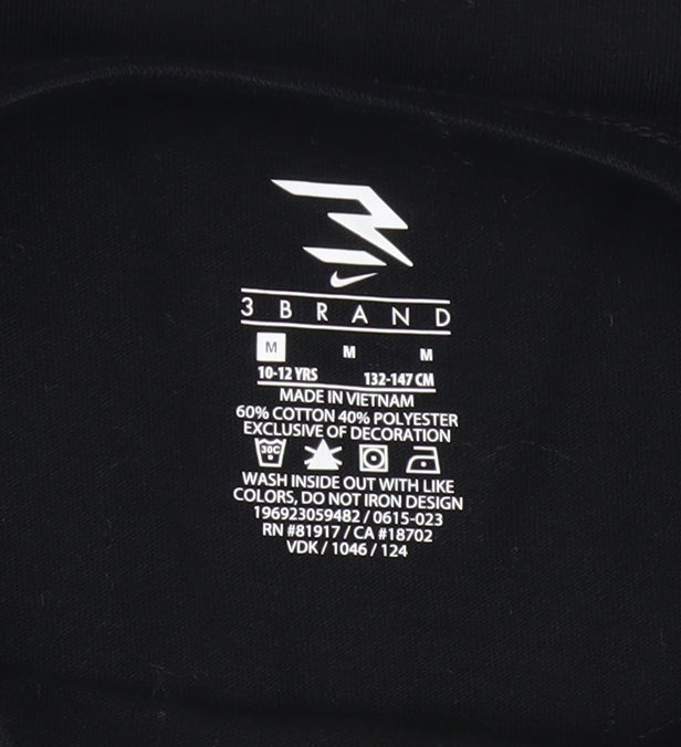 Boys UK Size 10-12 Years Nike Black Basic Pullover Jersey T-Shirt