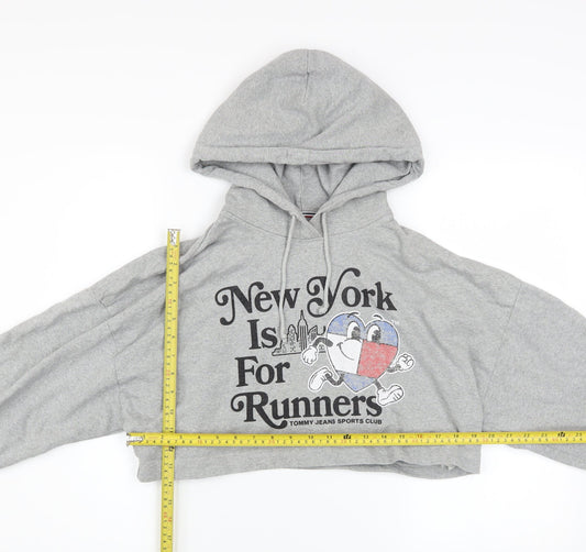 Womens UK Size S Tommy Jeans Grey Pullover Hoodie