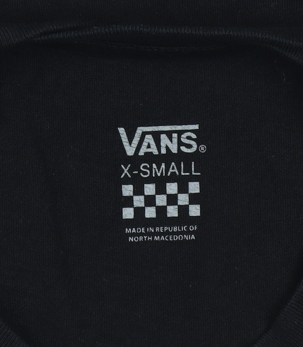 Womens UK Size XS VANS Black Cropped T-Shirt