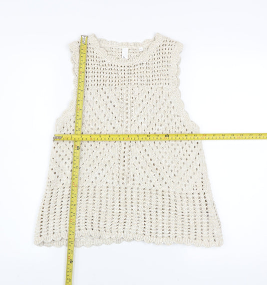 Womens UK Size S AND/OR Beige Vest Jumper