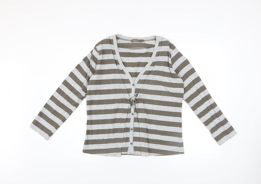 Womens UK Size L Sandwich Grey Cardigan Jumper