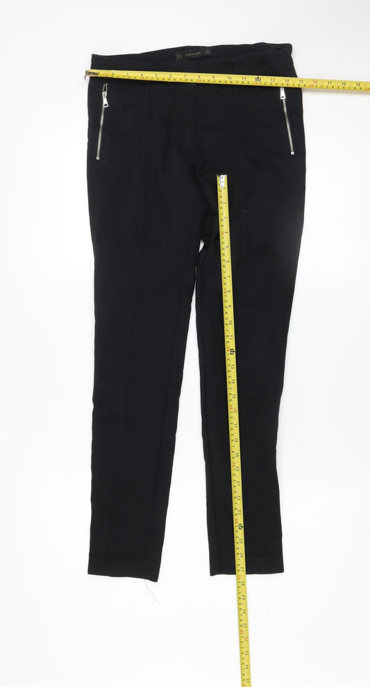 Womens UK Size M Zara Basic Slim Fit Leggings Black Trousers