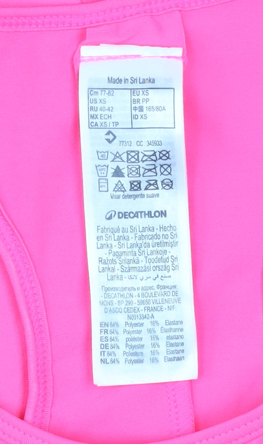 Domyos Women's Pink XS Racerback Athletic Tank Top Gym Yoga