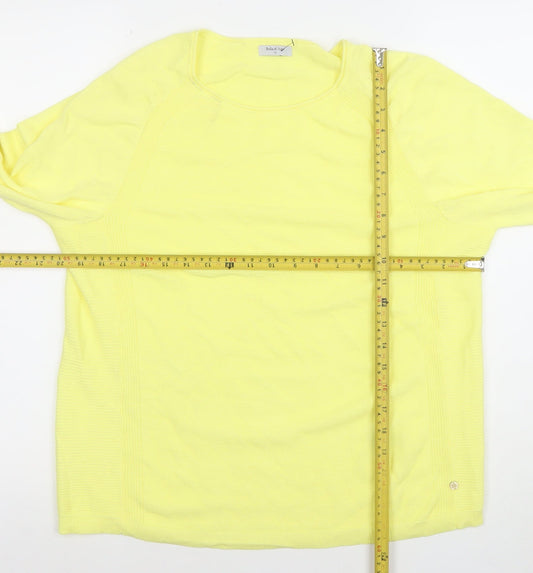 Bella di Notte Women's Yellow Cotton Crew Neck Jumper Size 16