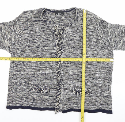 Wallis Women’s Blue Chunky Knit 3/4 Sleeve Cardigan L