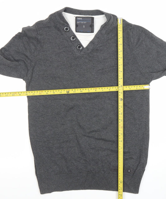 Mens UK Size S NEXT Grey Pullover Jumper
