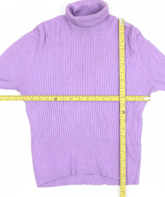 Womens UK Size L Zara Purple Pullover Jumper