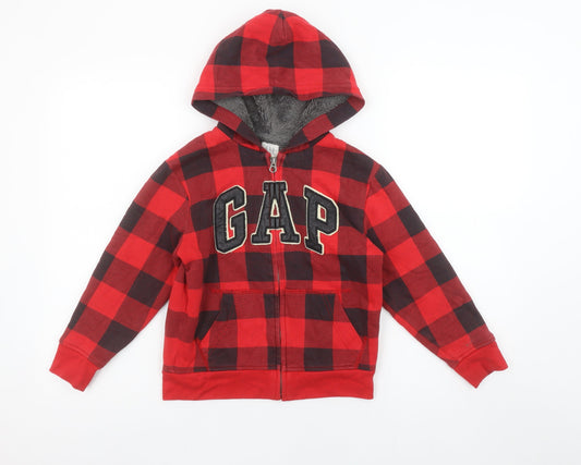 Boys UK Size 6-7 Years Gap Red Full Zip Hoodie